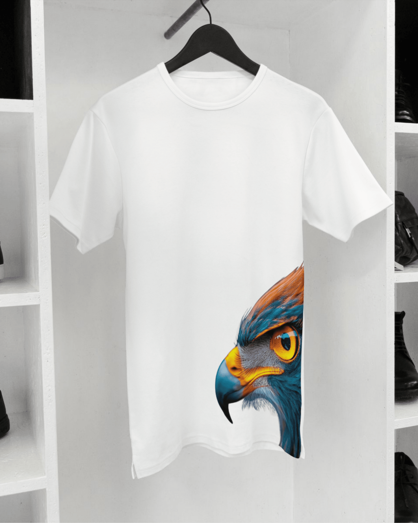 Hawk Vision T-Shirt – White Graphic Tee by Inkognito - Inkognito