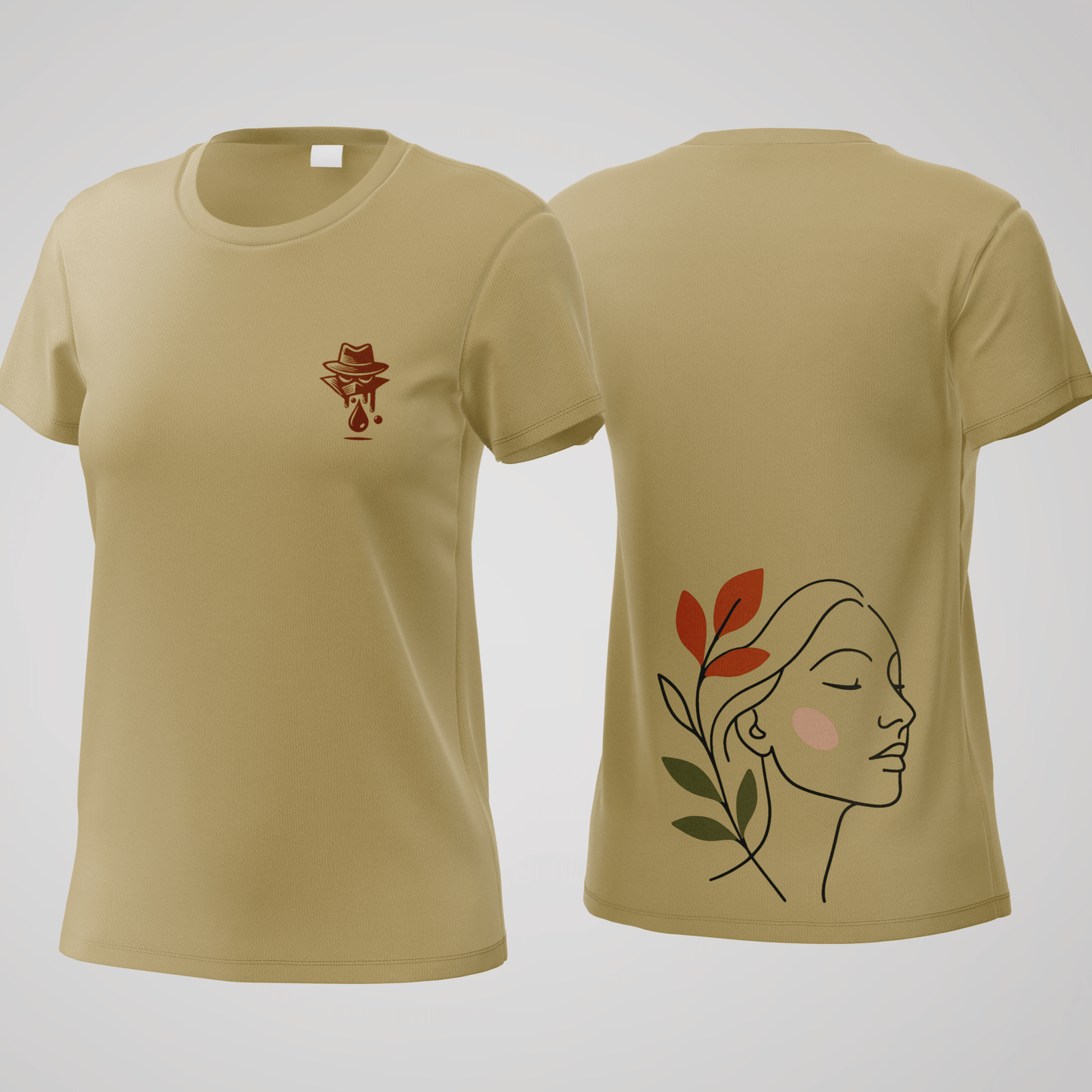 She Series – Minimal Line Art Face T-Shirt for Women - Inkognito