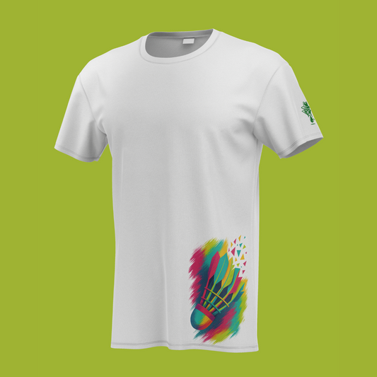 Rainbow side swipe shuttle print tee