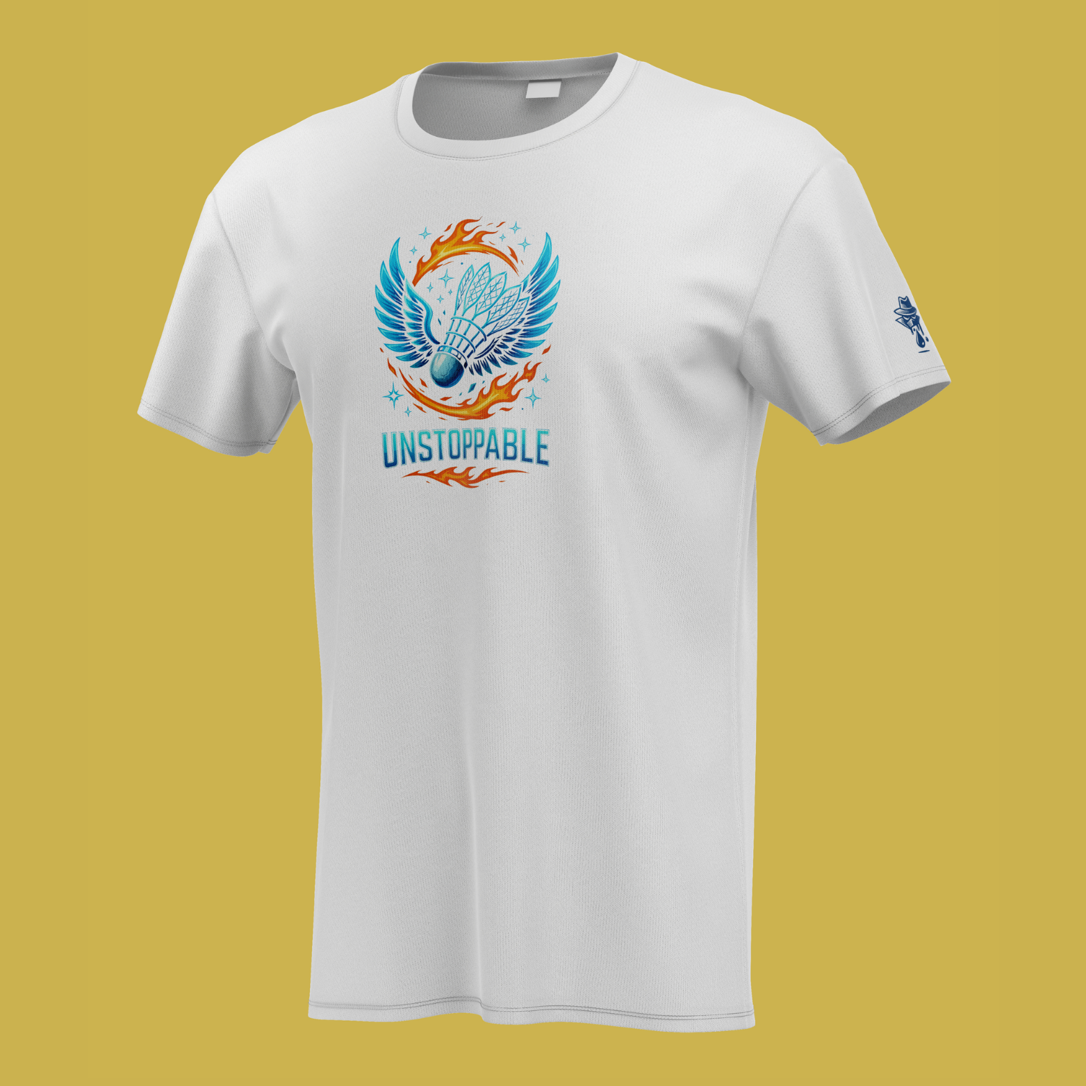 Unstoppable flame-winged shuttle badminton tee