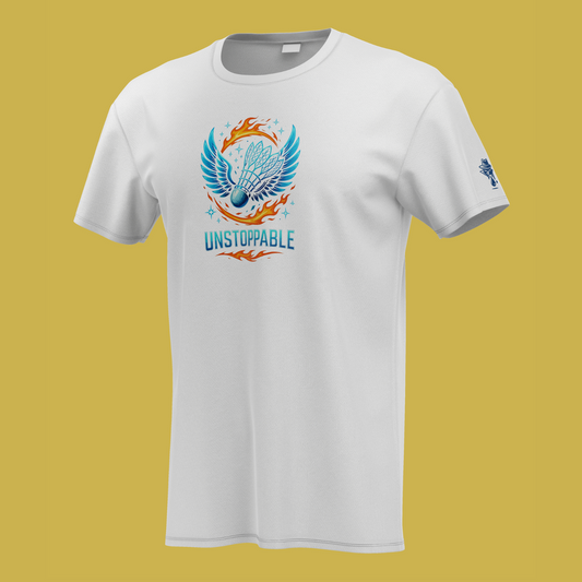 Unstoppable flame-winged shuttle badminton tee