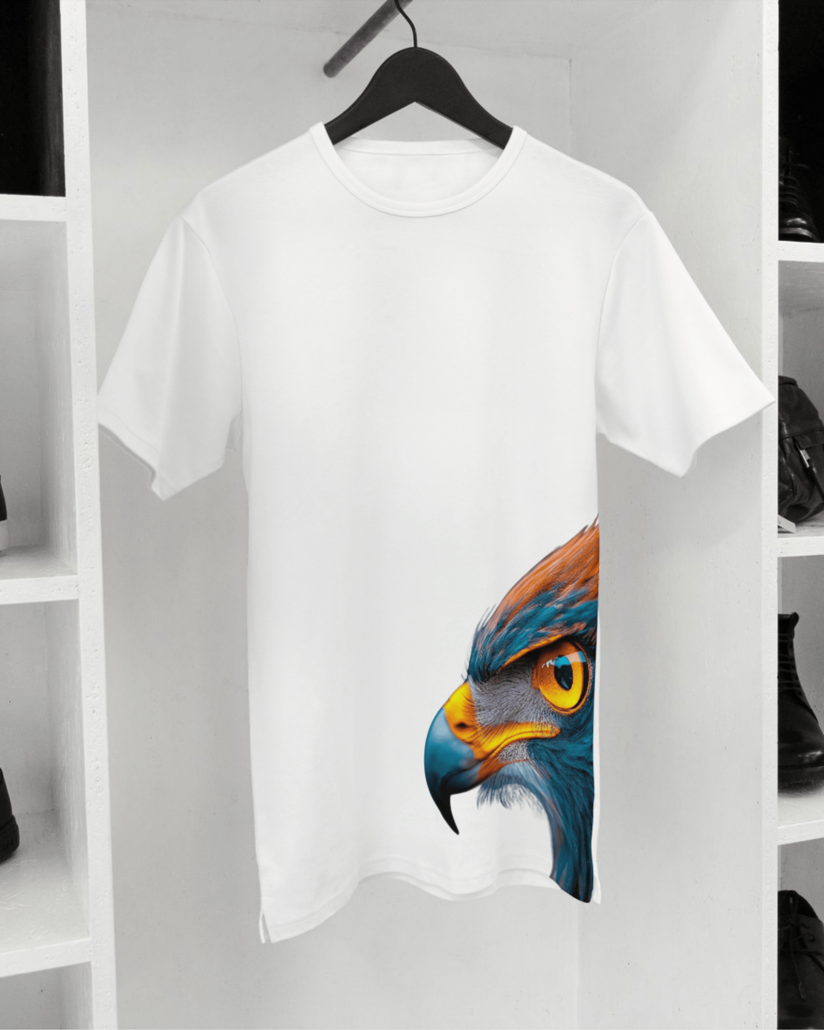 Hawk Vision T-Shirt – White Graphic Tee by Inkognito - Inkognito