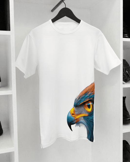 Hawk Vision T-Shirt – White Graphic Tee by Inkognito - Inkognito