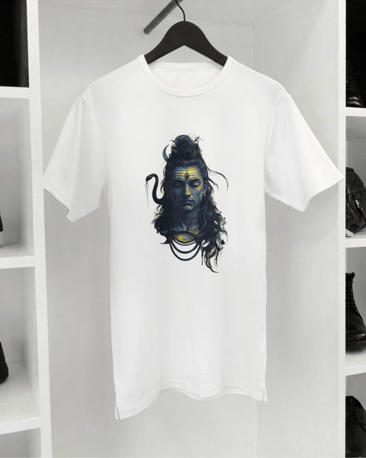 Lord Shiva Printed T-Shirt – Spiritual Graphic Tee in White - Inkognito
